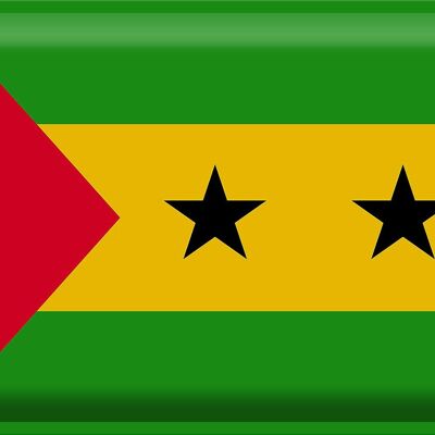 Plaque en tôle drapeau São Tomé et Príncipe 40x30cm São Tomé