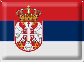 Drapeau de la Serbie en étain, 40x30cm, drapeau de la Serbie 1