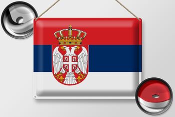 Drapeau de la Serbie en étain, 40x30cm, drapeau de la Serbie 2