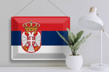 Drapeau de la Serbie en étain, 40x30cm, drapeau de la Serbie 3