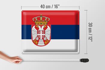 Drapeau de la Serbie en étain, 40x30cm, drapeau de la Serbie 4