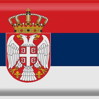 Cartel de chapa Bandera de Serbia 40x30cm Bandera de Serbia
