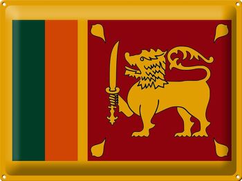 Signe en étain drapeau du Sri Lanka 40x30cm drapeau du Sri Lanka 1