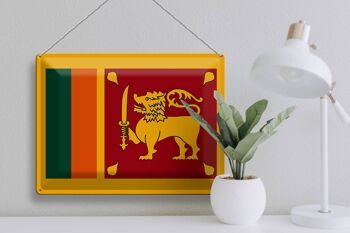 Signe en étain drapeau du Sri Lanka 40x30cm drapeau du Sri Lanka 3