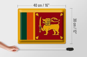 Signe en étain drapeau du Sri Lanka 40x30cm drapeau du Sri Lanka 4