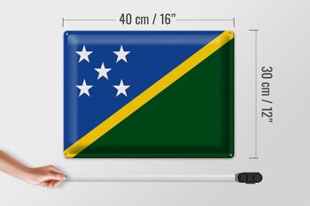 Drapeau des îles Salomon en étain, 40x30cm, drapeau des îles Salomon 4