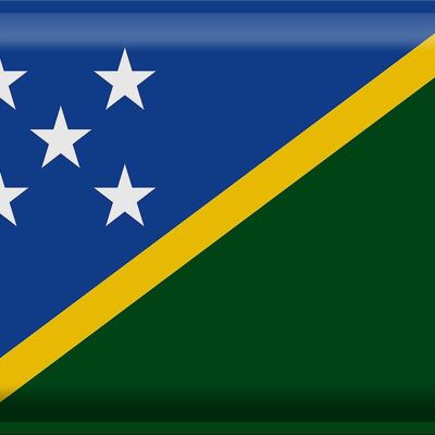 Targa in metallo Bandiera Isole Salomone 40x30 cm Bandiera Isole Salomone