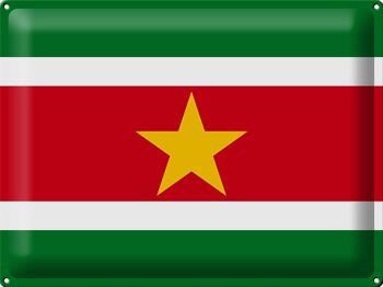 Signe en étain drapeau Suriname 40x30cm drapeau du Suriname 1