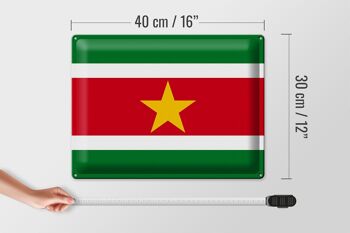 Signe en étain drapeau Suriname 40x30cm drapeau du Suriname 4