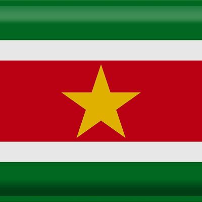 Signe en étain drapeau Suriname 40x30cm drapeau du Suriname