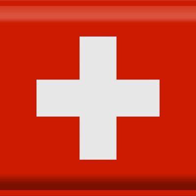 Targa in metallo Bandiera Svizzera 40x30 cm Bandiera della Svizzera