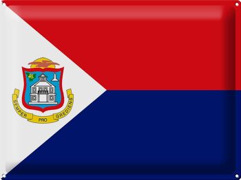 Signe en étain drapeau Sint Maarten 40x30cm drapeau Sint Maarten 1