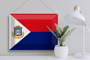 Signe en étain drapeau Sint Maarten 40x30cm drapeau Sint Maarten 3