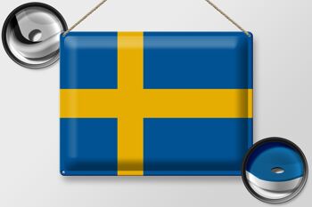 Panneau métallique drapeau de la Suède, 40x30cm, drapeau de la Suède 2