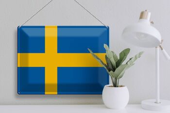Panneau métallique drapeau de la Suède, 40x30cm, drapeau de la Suède 3