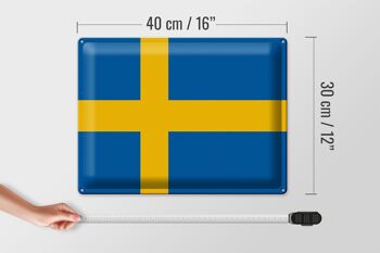 Panneau métallique drapeau de la Suède, 40x30cm, drapeau de la Suède 4