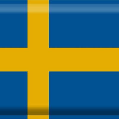 Panneau métallique drapeau de la Suède, 40x30cm, drapeau de la Suède