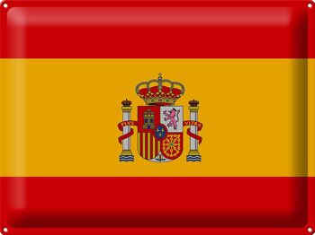 Signe en étain drapeau Espagne 40x30cm drapeau de l'espagne 1