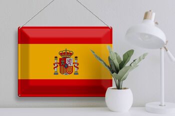 Signe en étain drapeau Espagne 40x30cm drapeau de l'espagne 3