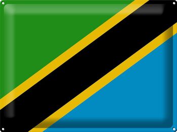 Signe en étain drapeau de la Tanzanie 40x30cm drapeau de la Tanzanie 1