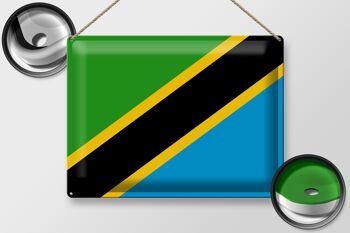 Signe en étain drapeau de la Tanzanie 40x30cm drapeau de la Tanzanie 2