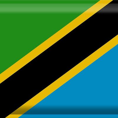 Signe en étain drapeau de la Tanzanie 40x30cm drapeau de la Tanzanie
