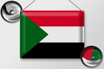 Signe en étain drapeau Soudan 40x30cm drapeau du Soudan 2