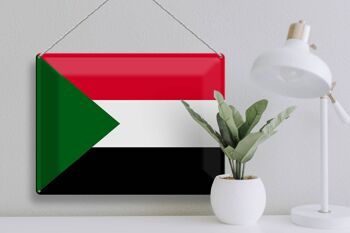Signe en étain drapeau Soudan 40x30cm drapeau du Soudan 3