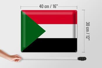 Signe en étain drapeau Soudan 40x30cm drapeau du Soudan 4