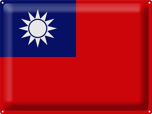 Blechschild Flagge China 40x30cm Flag of Taiwan