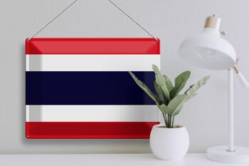 Drapeau en étain de la Thaïlande, 40x30cm, drapeau de la Thaïlande 3