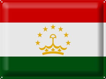 Signe en étain drapeau du Tadjikistan 40x30cm drapeau du Tadjikistan 1