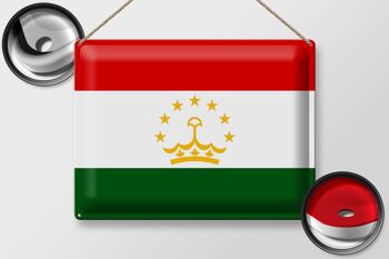 Signe en étain drapeau du Tadjikistan 40x30cm drapeau du Tadjikistan 2