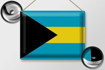 Signe en étain drapeau Bahamas 40x30cm drapeau des Bahamas 2