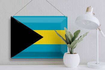 Signe en étain drapeau Bahamas 40x30cm drapeau des Bahamas 3