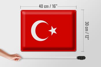 Panneau métallique drapeau Türkiye 40x30cm, drapeau de la Turquie 4