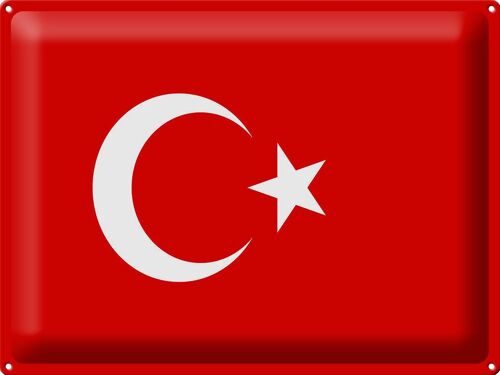 Blechschild Flagge Türkei 40x30cm Flag of Turkey