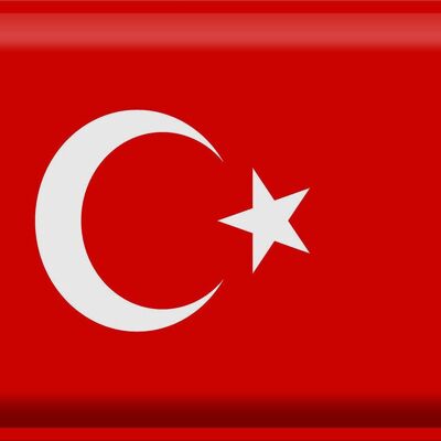 Panneau métallique drapeau Türkiye 40x30cm, drapeau de la Turquie