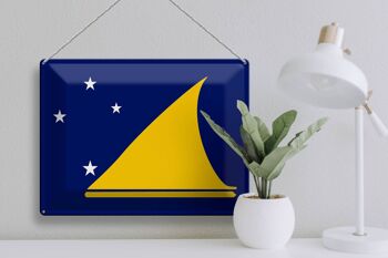 Signe en étain drapeau Tokelau 40x30cm drapeau des Tokelau 3