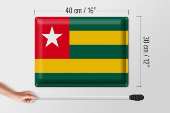 Signe en étain drapeau du togo 40x30cm drapeau du togo 4