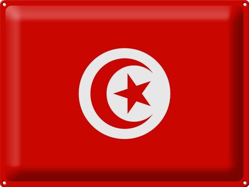 Blechschild Flagge Tunesien 40x30cm Flag of Tunisia