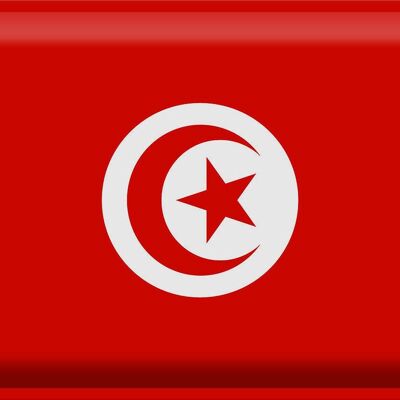 Blechschild Flagge Tunesien 40x30cm Flag of Tunisia