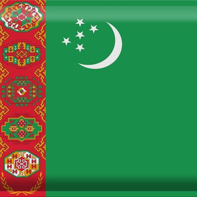 Targa in metallo Bandiera Turkmenistan 40x30 cm Bandiera Turkmenistan