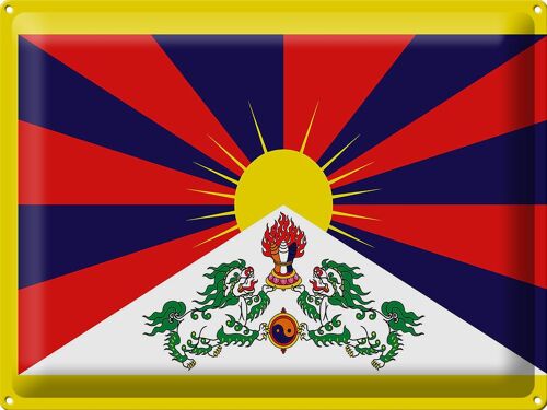 Blechschild Flagge Tibet 40x30cm Flag of Tibet