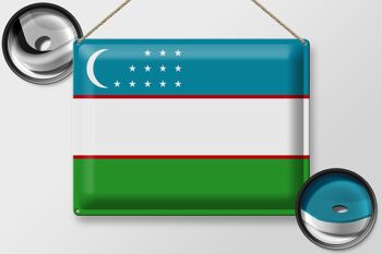 Signe en étain drapeau de l'Ouzbékistan 40x30cm drapeau de l'ouzbékistan 2