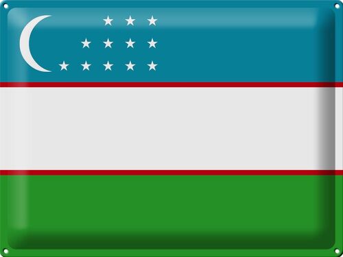 Blechschild Flagge Usbekistan 40x30cm Flag of Uzbekistan