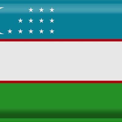 Blechschild Flagge Usbekistan 40x30cm Flag of Uzbekistan