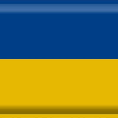 Signe en étain drapeau Ukraine 40x30cm drapeau de l'ukraine