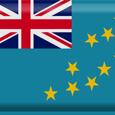 Cartel de chapa Bandera de Tuvalu 40x30cm Bandera de Tuvalu