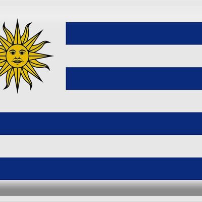 Targa in metallo Bandiera Uruguay 40x30 cm Bandiera dell'Uruguay